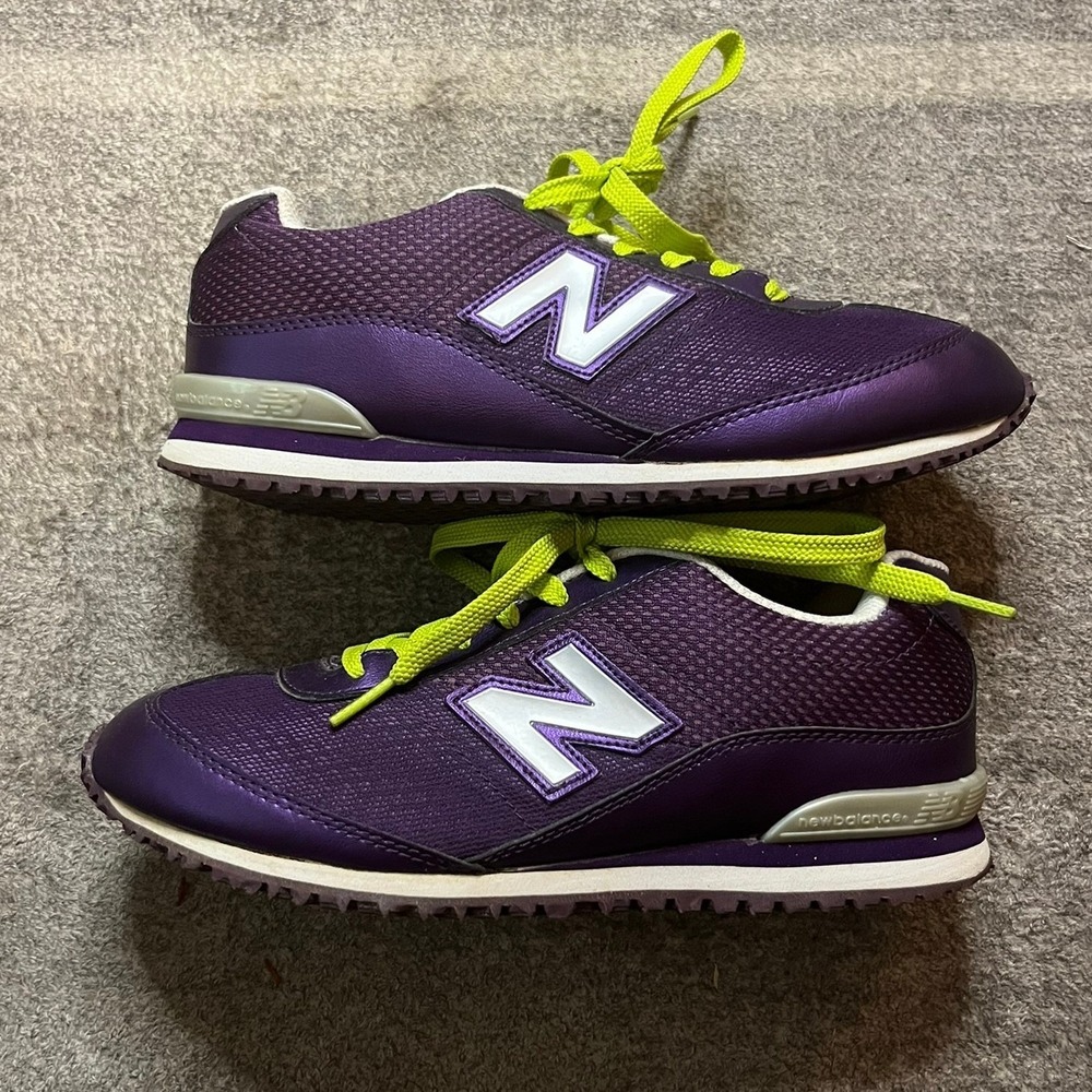 New Balance 490 Purple Lime Green Metallic Sneakers KL490PLY Womens 6 US Neon